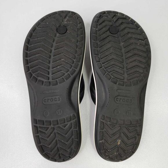 Crocs Crocband Sandals Flip Flops Womens Size 11 Mens 9 Black Comfort Thong - Picture 5 of 7